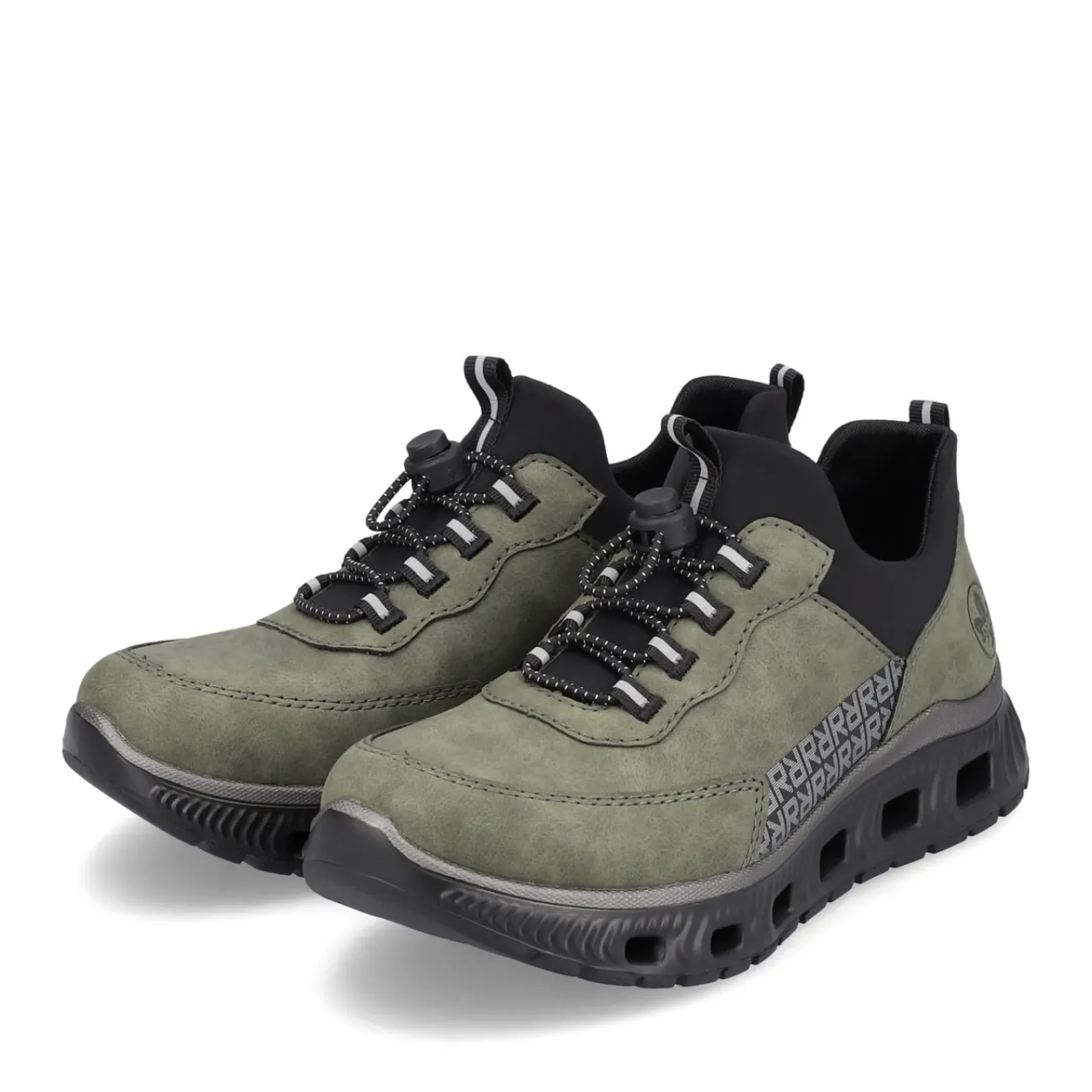 Fashion Rieker Kapcie Damskie Khaki-Czarne