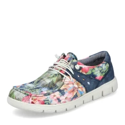 New Rieker Kapcie Damskie , Multi-Denim, Niebieskie