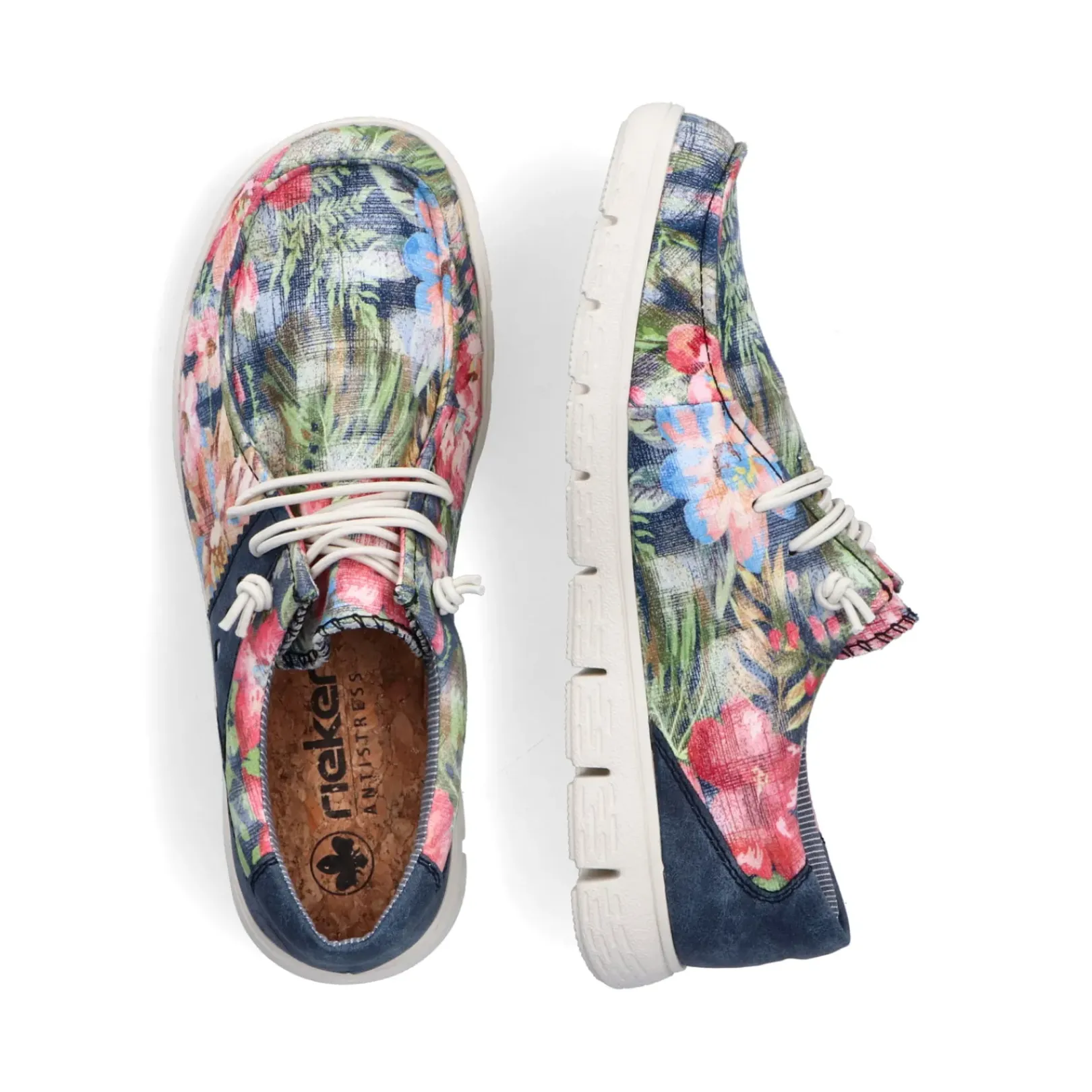 New Rieker Kapcie Damskie , Multi-Denim, Niebieskie
