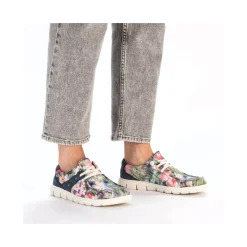 New Rieker Kapcie Damskie , Multi-Denim, Niebieskie