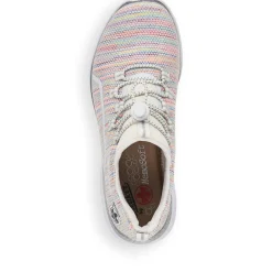 New Rieker Kapcie Damskie W Kolorze Bialo-Teczowym