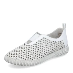 Clearance Rieker Kapcie Damskie W Kolorze Szaro-Bialym