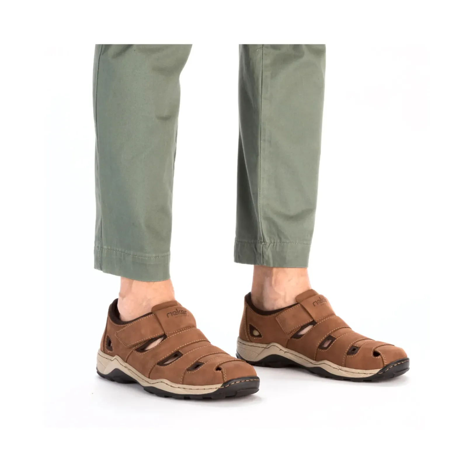 Clearance Rieker Kapcie Meskie , Drewnobrazowe