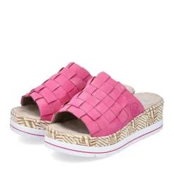 Discount Rieker Klapki Damskie Flamingo Rozowe
