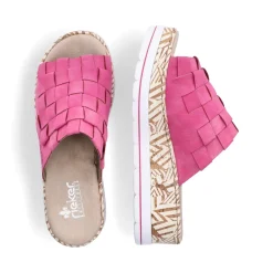 Discount Rieker Klapki Damskie Flamingo Rozowe