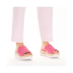 Discount Rieker Klapki Damskie Flamingo Rozowe