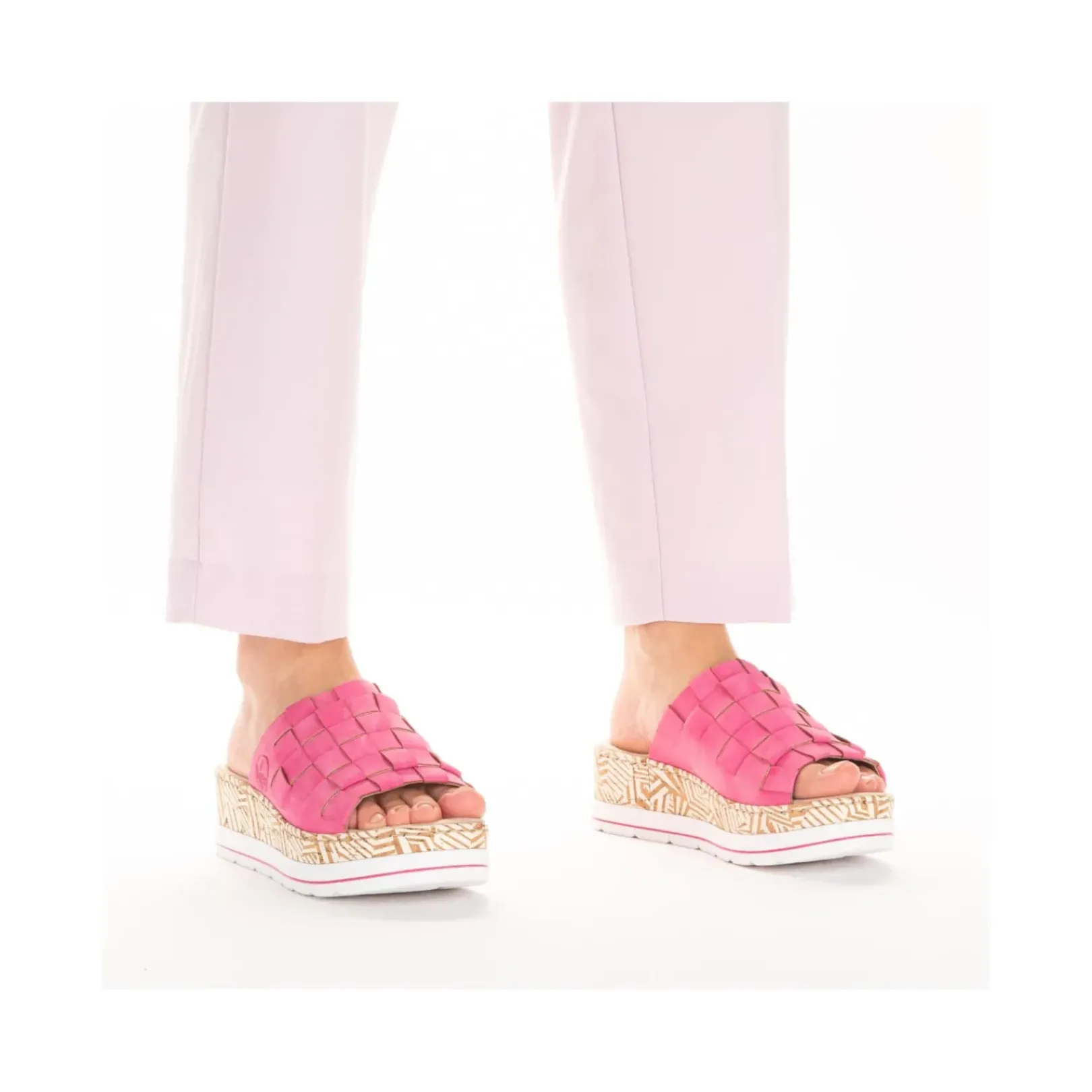 Discount Rieker Klapki Damskie Flamingo Rozowe