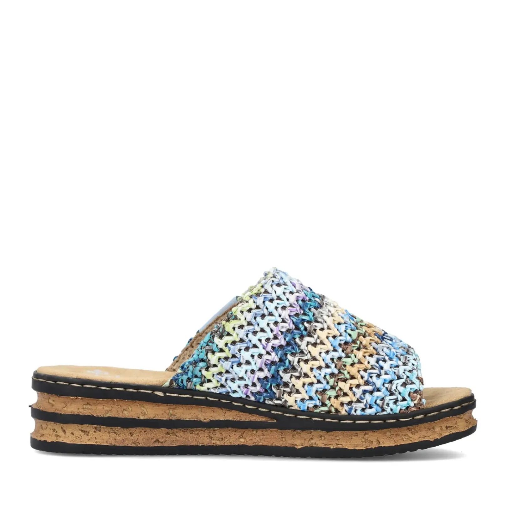 New Rieker Klapki Damskie , Multi-Sky Blue