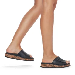 Discount Rieker Klapki Damskie Night Black