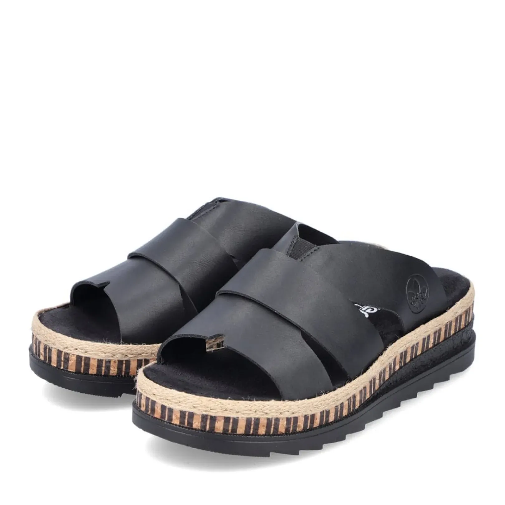 Discount Rieker Klapki Damskie , Nocne, Czarne
