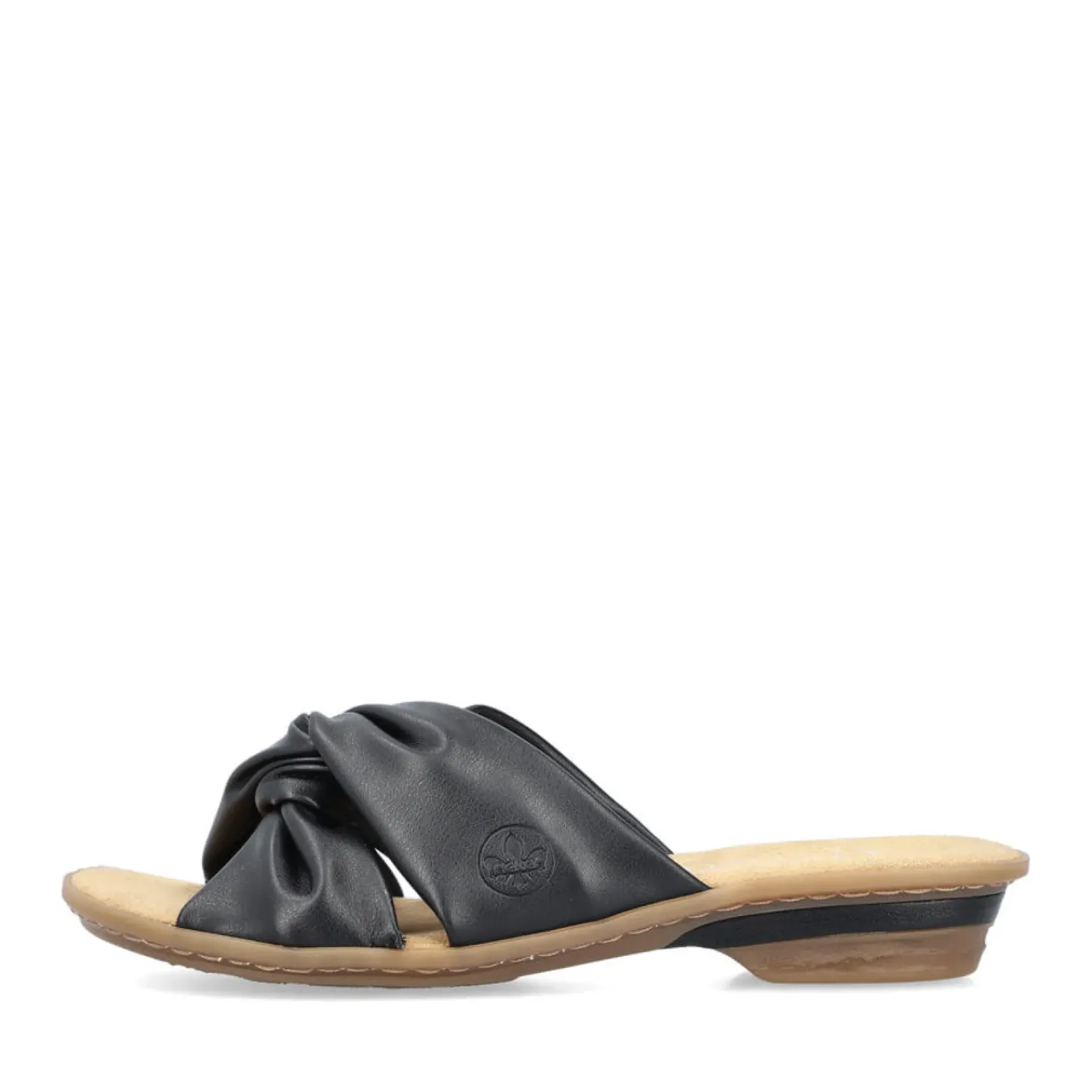 Fashion Rieker Klapki Damskie , Nocne, Czarne