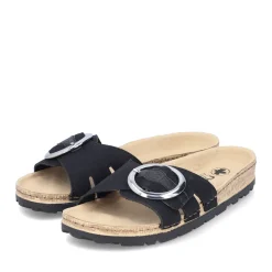Clearance Rieker Klapki Damskie , Nocne, Czarne