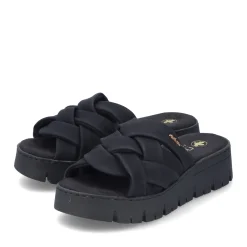 Outlet Rieker Klapki Damskie , Nocne, Czarne