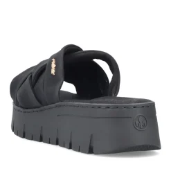 Outlet Rieker Klapki Damskie , Nocne, Czarne