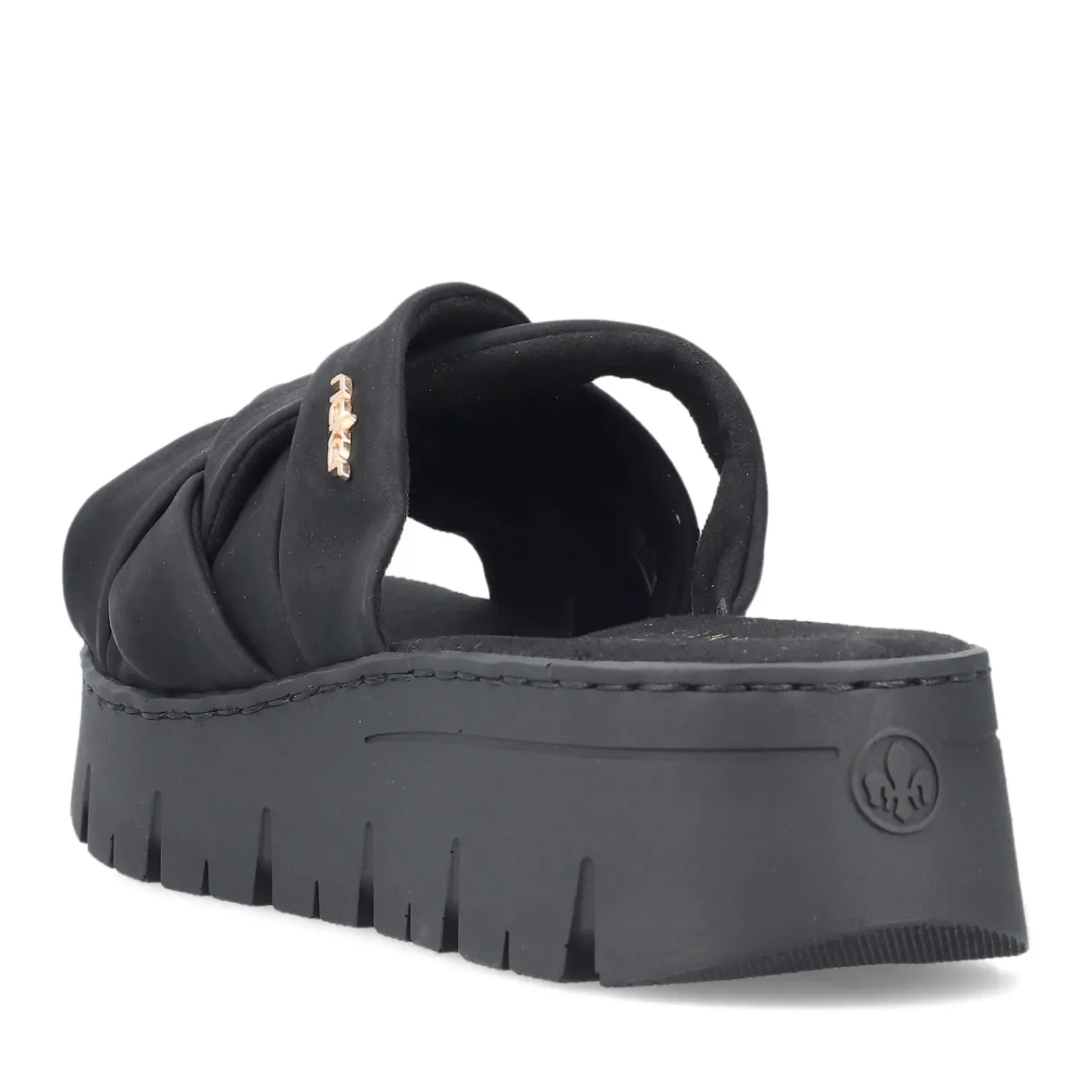 Outlet Rieker Klapki Damskie , Nocne, Czarne