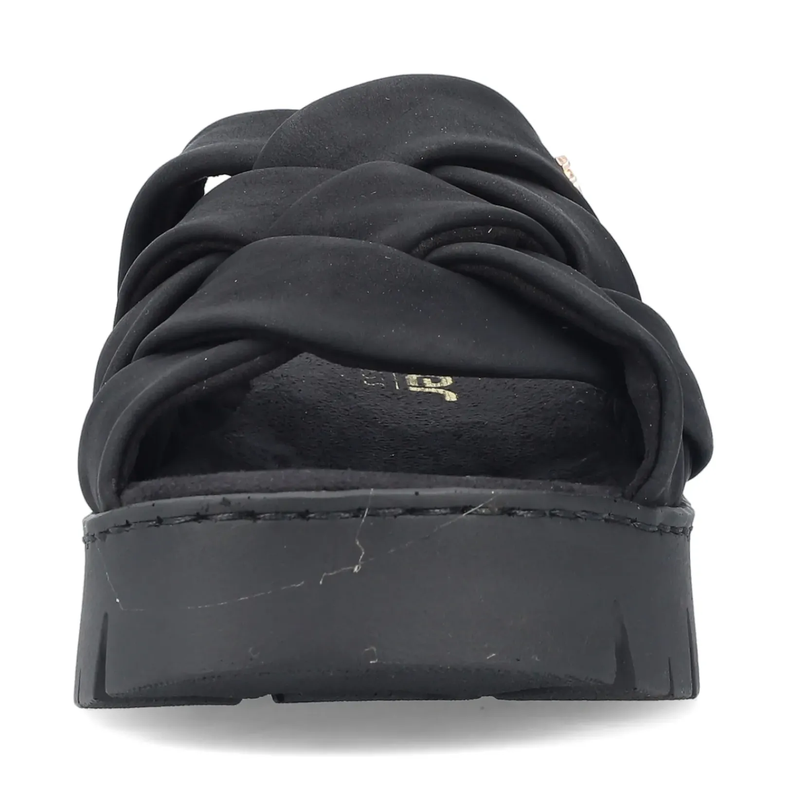 Outlet Rieker Klapki Damskie , Nocne, Czarne