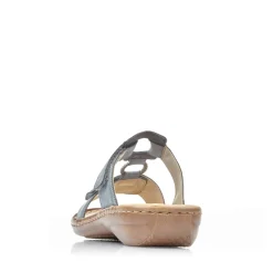 Clearance Rieker Klapki Damskie W Kolorze Niebiesko-Szarym