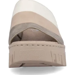 New Rieker Klapki Damskie W Kolorze Jasnego Bezu