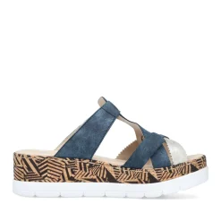 Hot Rieker Klapki Damskie W Kolorze Ocean Blue
