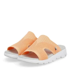 Discount Rieker Klapki Damskie W Neonowo Pomaranczowym Kolorze