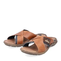 Outlet Rieker Klapki Meskie , Kawowo-Brazowe