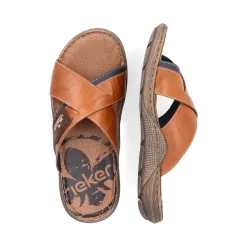 Outlet Rieker Klapki Meskie , Kawowo-Brazowe