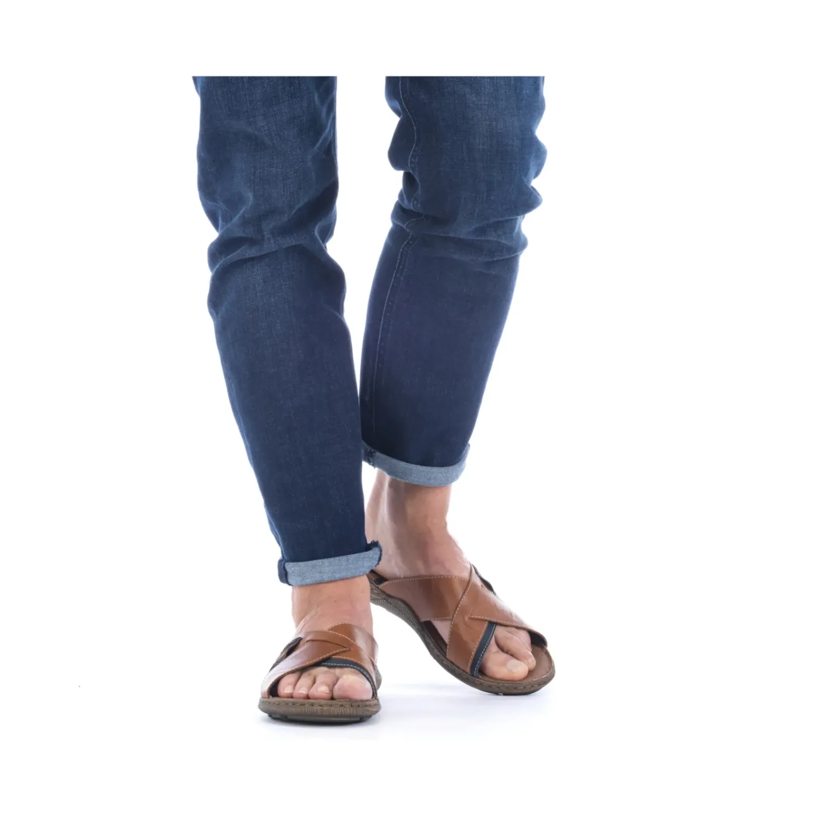 Outlet Rieker Klapki Meskie , Kawowo-Brazowe