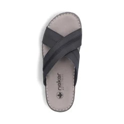 Best Rieker Klapki Meskie , Stalowe, Czarne