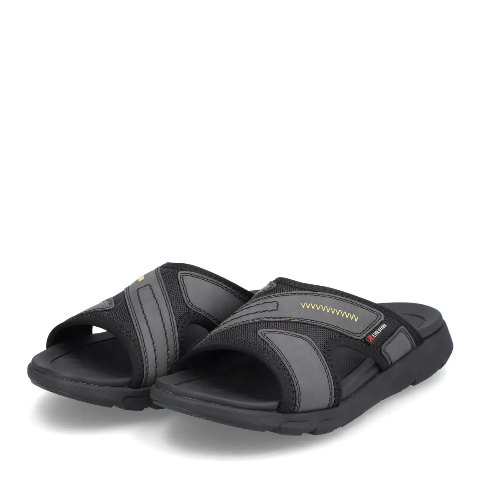 Hot Rieker Klapki Meskie Steel Black