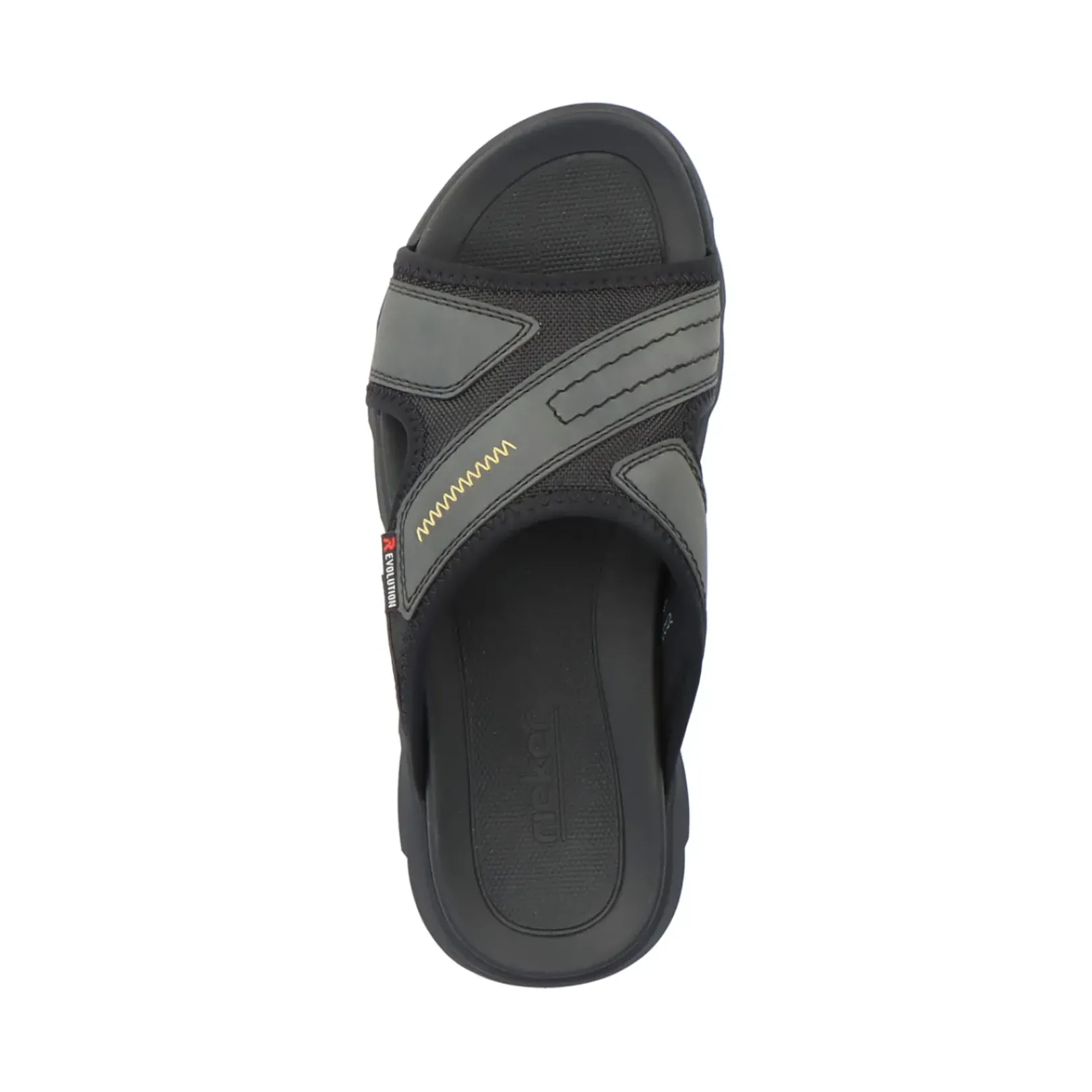 Hot Rieker Klapki Meskie Steel Black