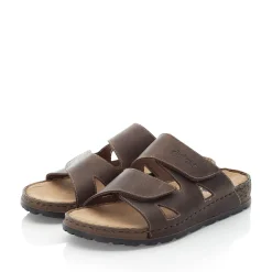 Discount Rieker Klapki Meskie W Kolorze Tabacznobrazowym