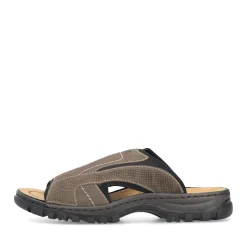 Clearance Rieker Klapki Meskie W Kolorze Brazowo-Szarym
