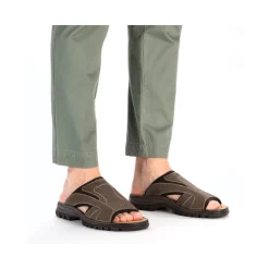 Clearance Rieker Klapki Meskie W Kolorze Brazowo-Szarym