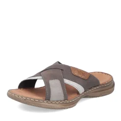 Discount Rieker Klapki Meskie W Kolorze Brazowo-Szarym