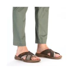 Discount Rieker Klapki Meskie W Kolorze Brazowo-Szarym