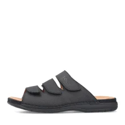 Fashion Rieker Klapki Meskie W Kolorze Czarno-Szarym