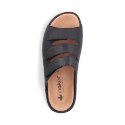 Fashion Rieker Klapki Meskie W Kolorze Czarno-Szarym