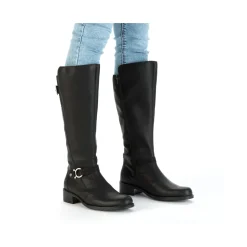 Clearance Rieker Kozaki Damskie Z Wysoka Cholewka, Czarne
