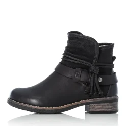 New Rieker Krotkie Botki Damskie , Nocne, Czarne