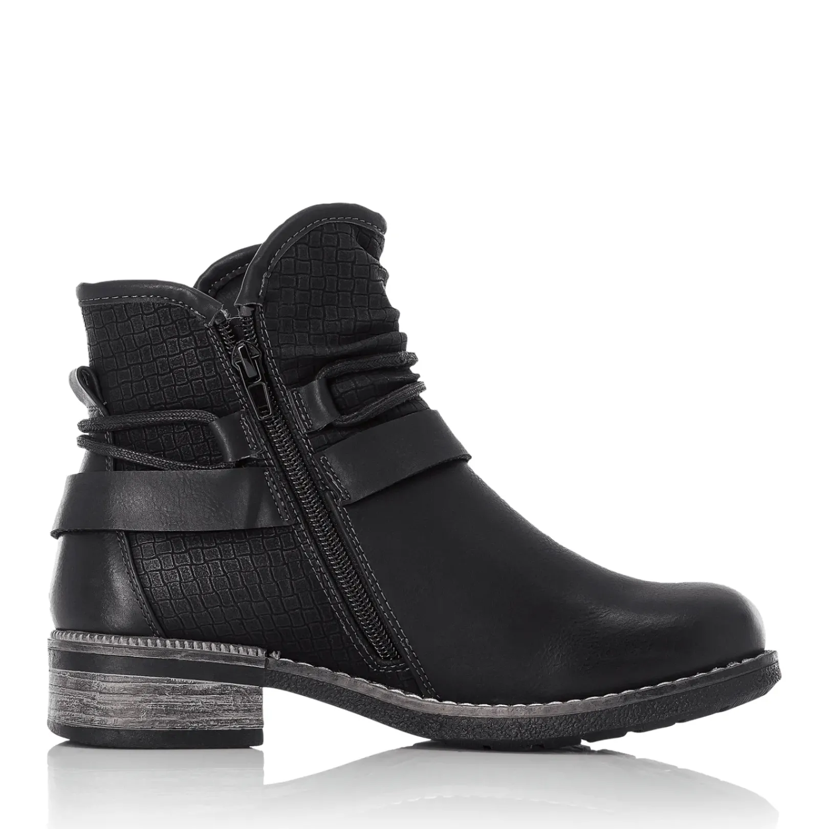New Rieker Krotkie Botki Damskie , Nocne, Czarne