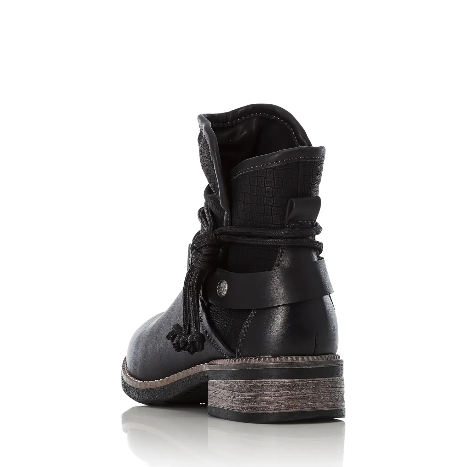 New Rieker Krotkie Botki Damskie , Nocne, Czarne