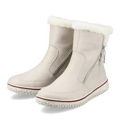 Fashion Rieker Krotkie Botki Damskie W Kolorze Kremowo-Bezowym