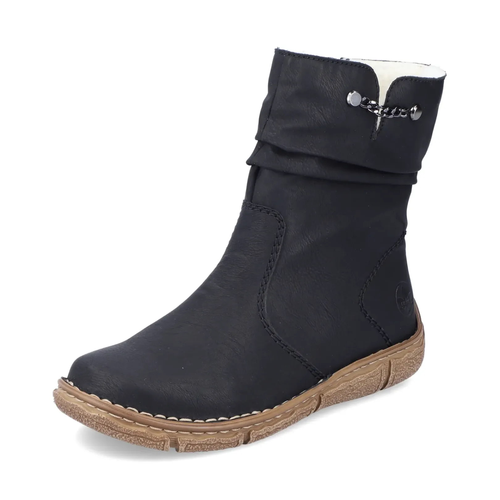 New Rieker Krotkie Botki Damskie , Nocne, Czarne