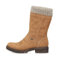 Sale Rieker Krotkie Botki Damskie W Kolorze Camelowo-Brazowym
