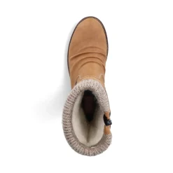 Sale Rieker Krotkie Botki Damskie W Kolorze Camelowo-Brazowym
