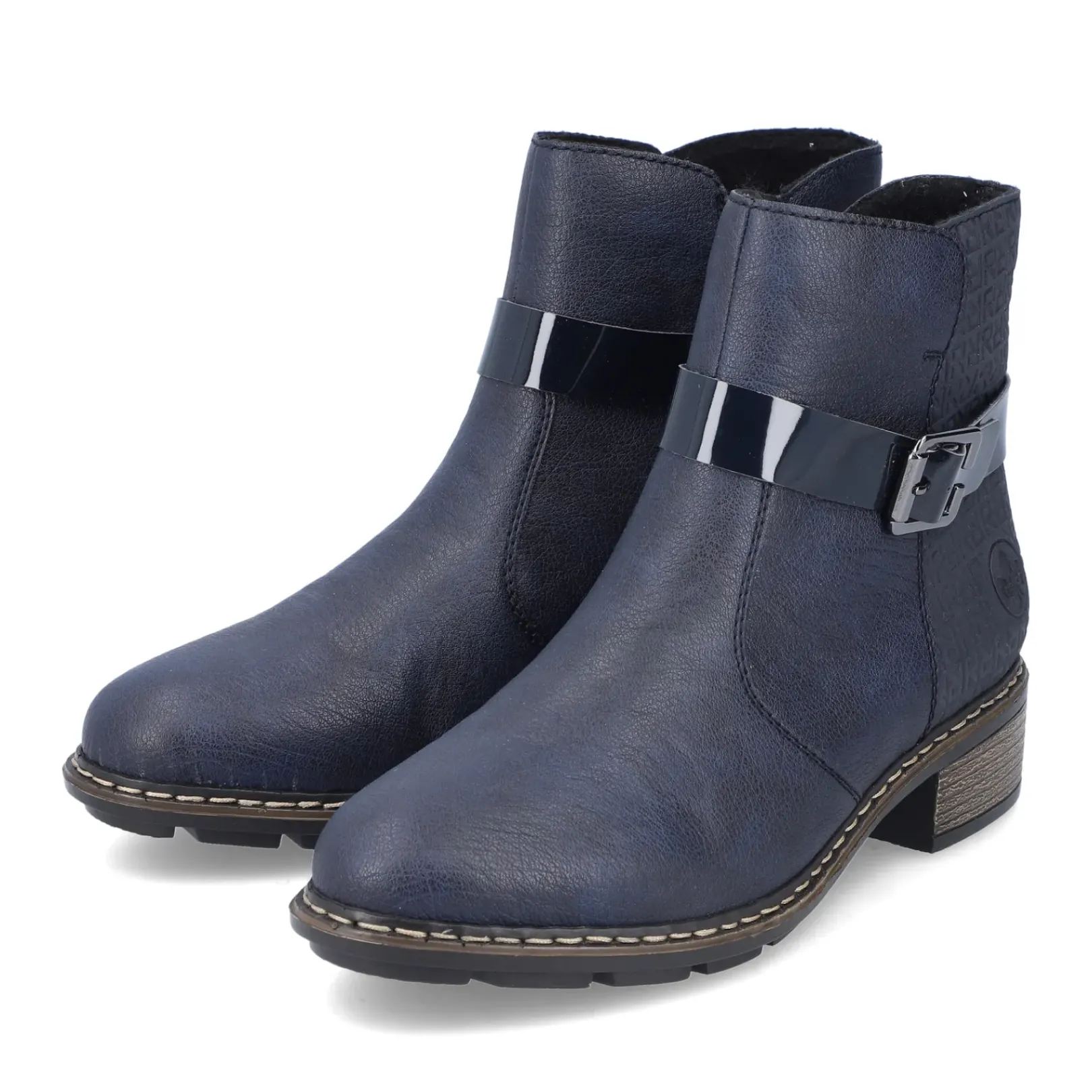 New Rieker Krotkie Botki Damskie W Kolorze Lazurowym
