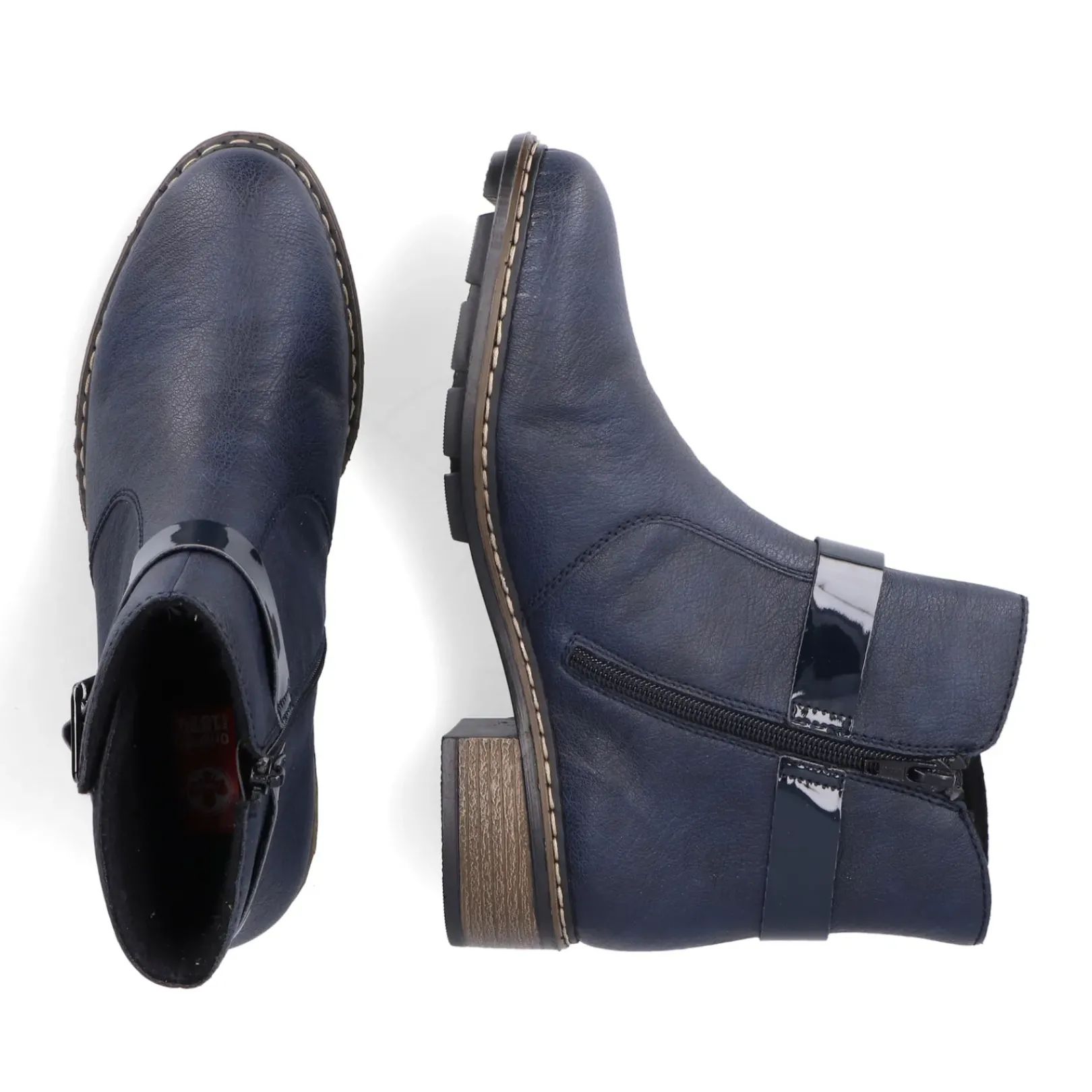New Rieker Krotkie Botki Damskie W Kolorze Lazurowym
