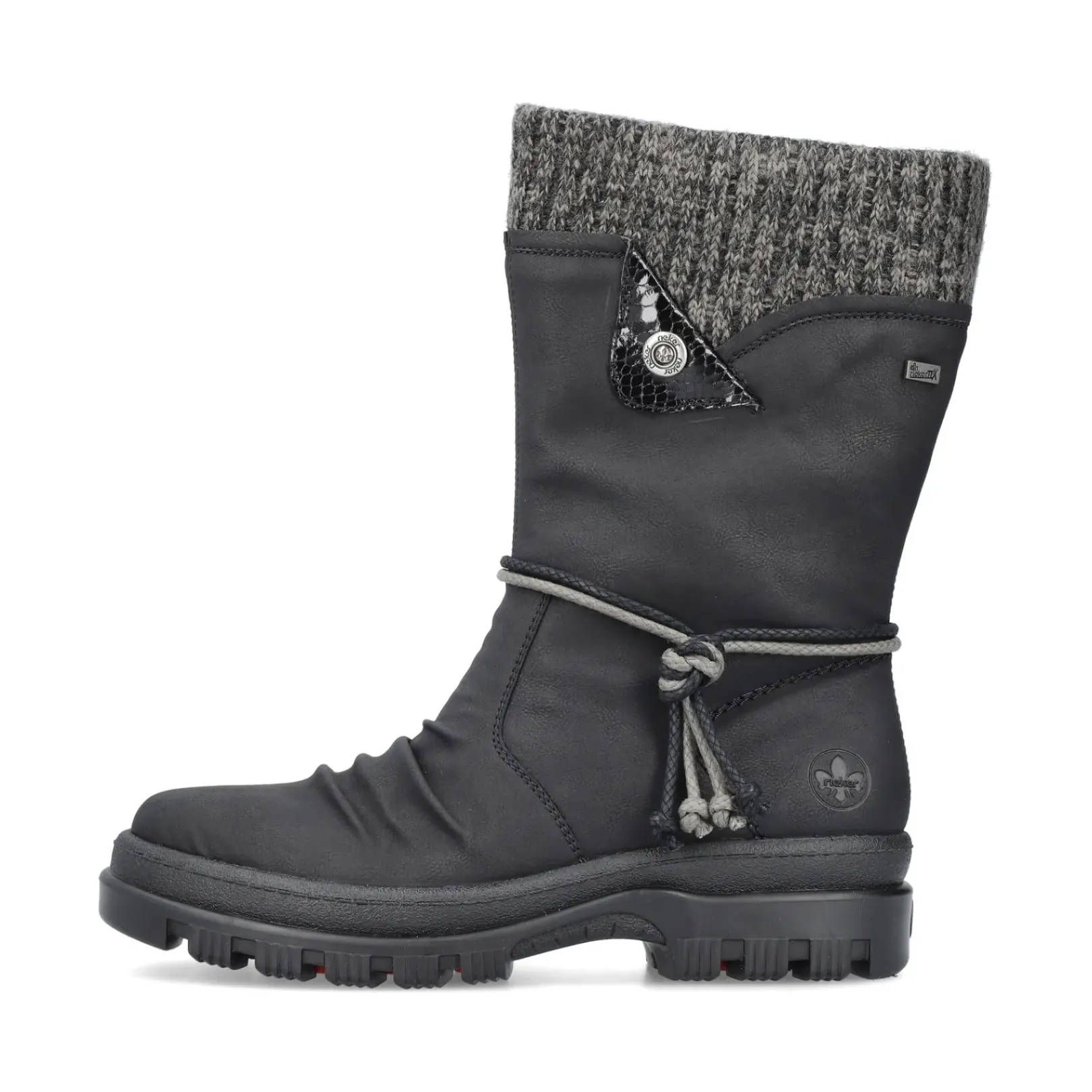 Clearance Rieker Krotkie Botki Damskie , Nocne, Czarne