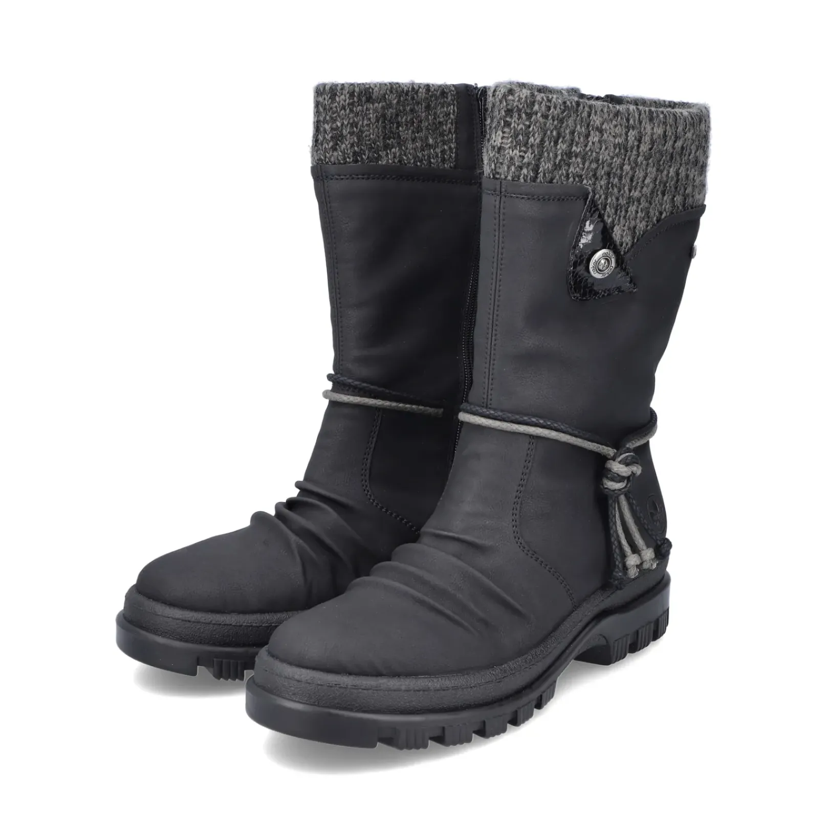 Clearance Rieker Krotkie Botki Damskie , Nocne, Czarne