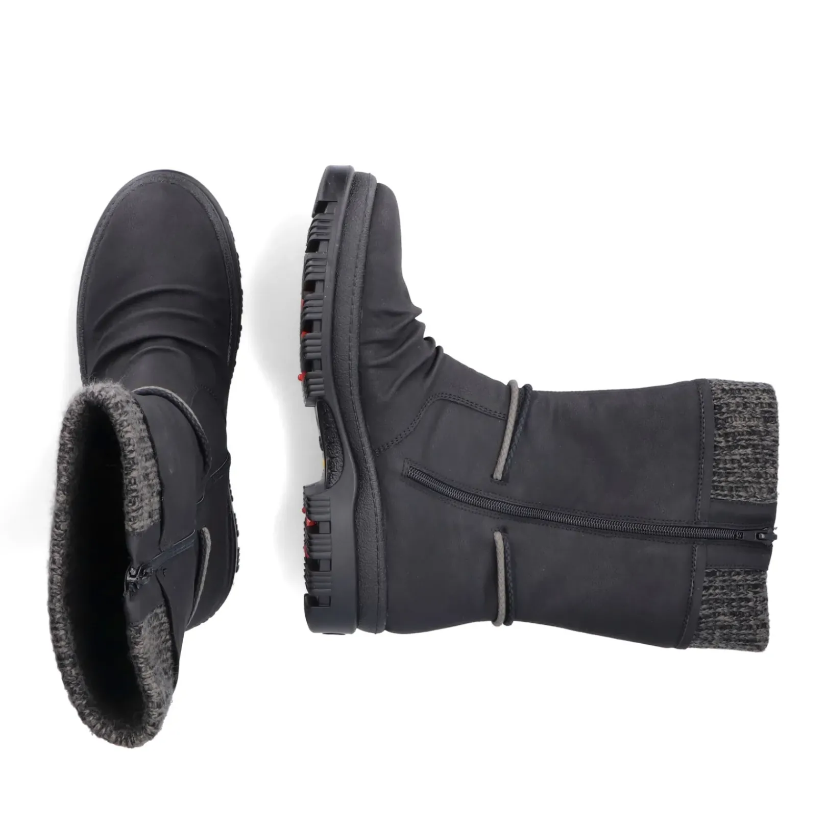 Clearance Rieker Krotkie Botki Damskie , Nocne, Czarne